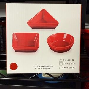 Le Creuset Cherry (cerise) Red Serving Dish Trio